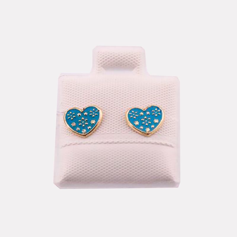 Broqueles Corazon Flor 10k 0.3g